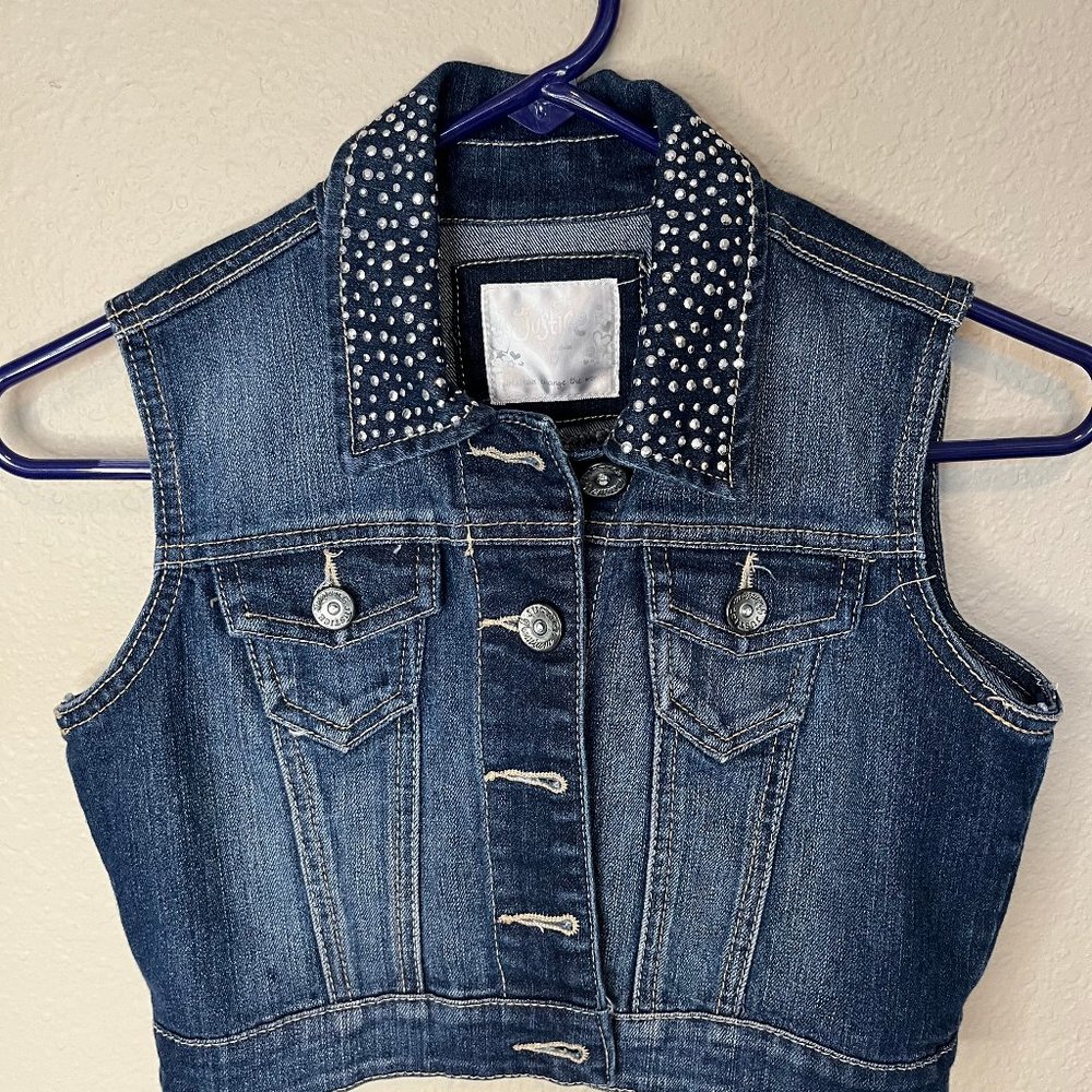 Girls Size 10 crop top Justice vest